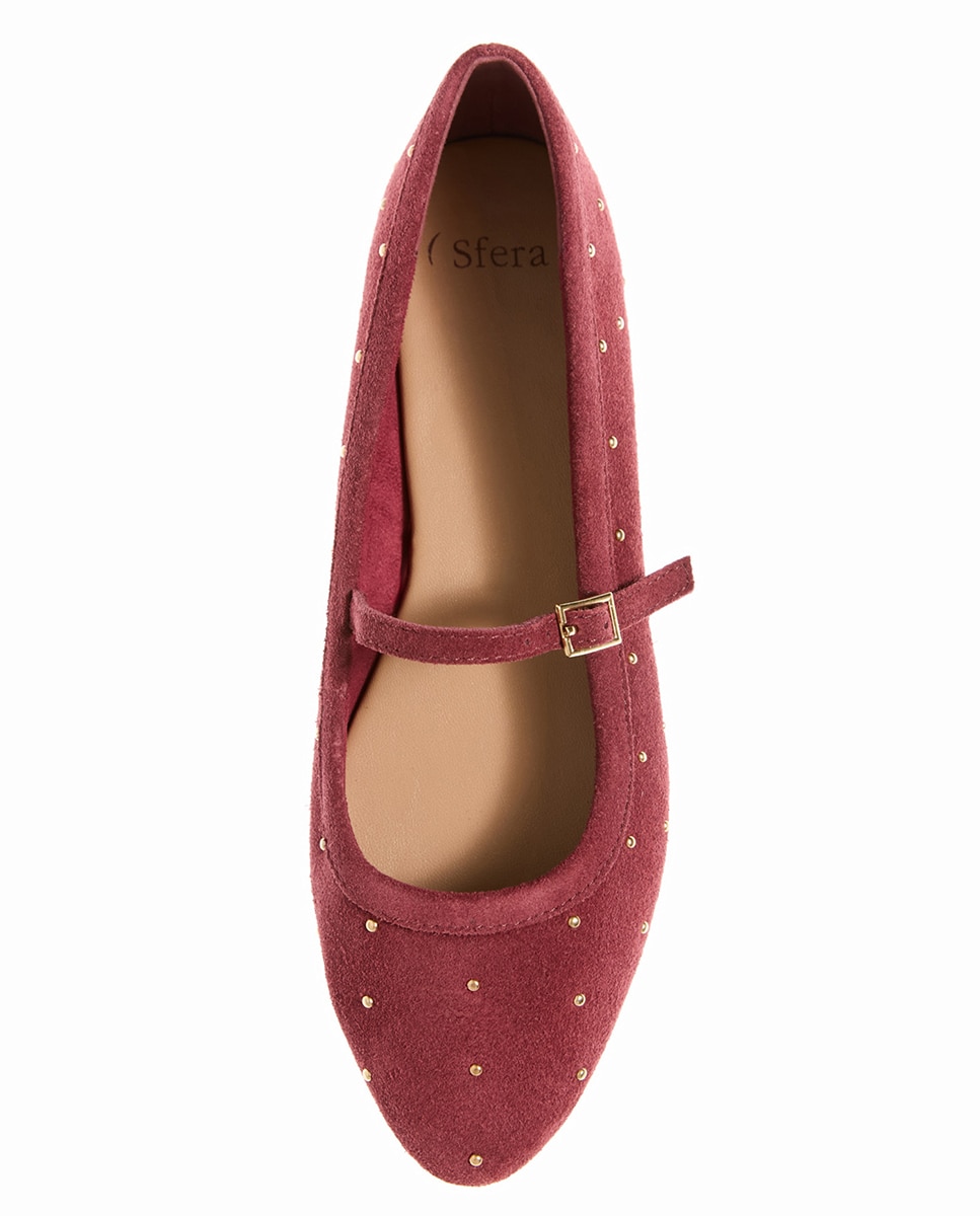 Sapatos de Presilha Básicos em Croute Bordeaux-3