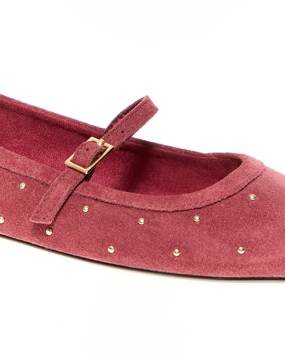 Sapatos de Presilha Básicos em Croute Bordeaux-4