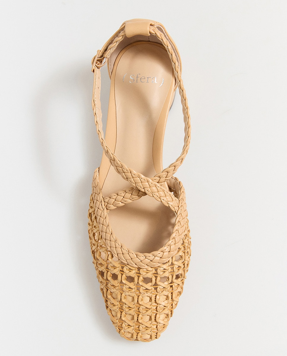 Sapatos de Presilha Entrançados Camel-2
