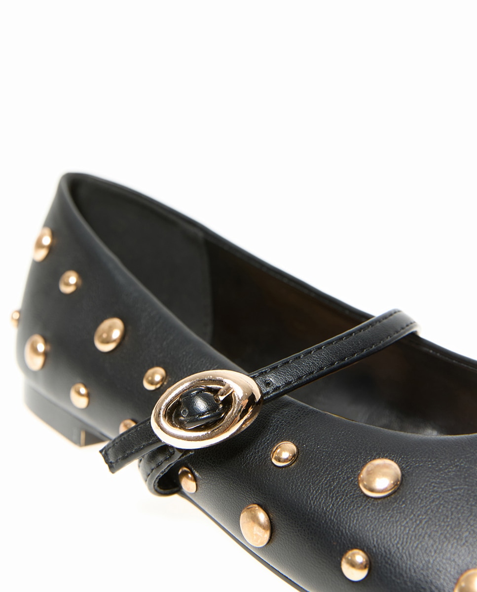 Sapatos de Presilha Multi Tachas Preto-4