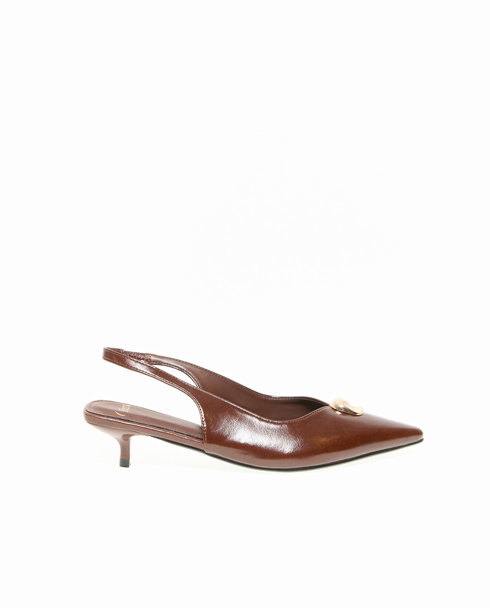 Imagem 0 de Sapatos Tipo Mules com Aplique Metálico