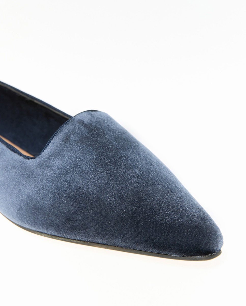 Mocassins em Veludo 400 Azul-4