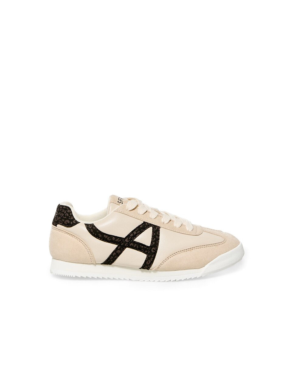 Sapatilhas com Detalhe de Leopardo Cru-1