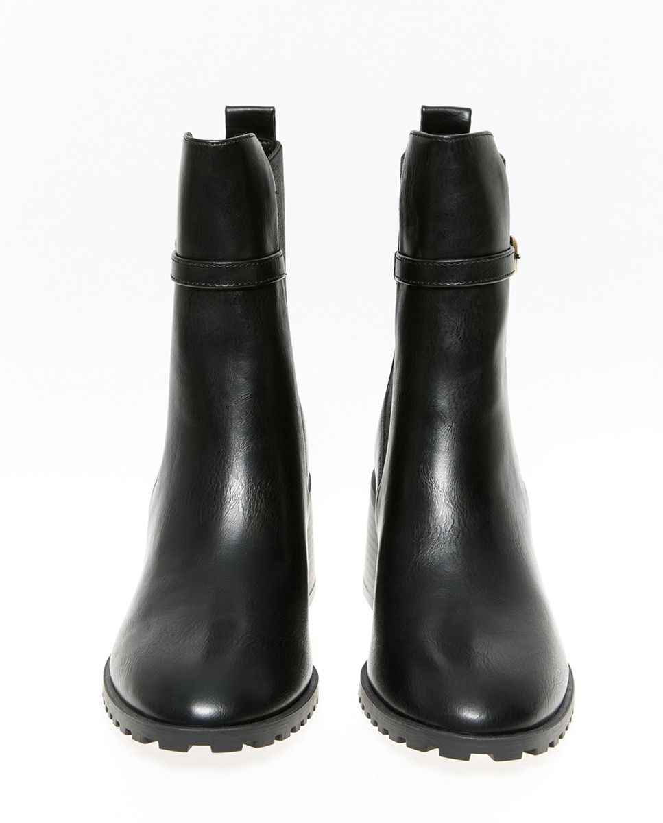 Botins Chelsea com Fivela Preto-2