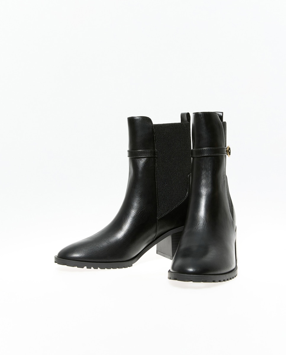 Botins Chelsea com Fivela Preto-3