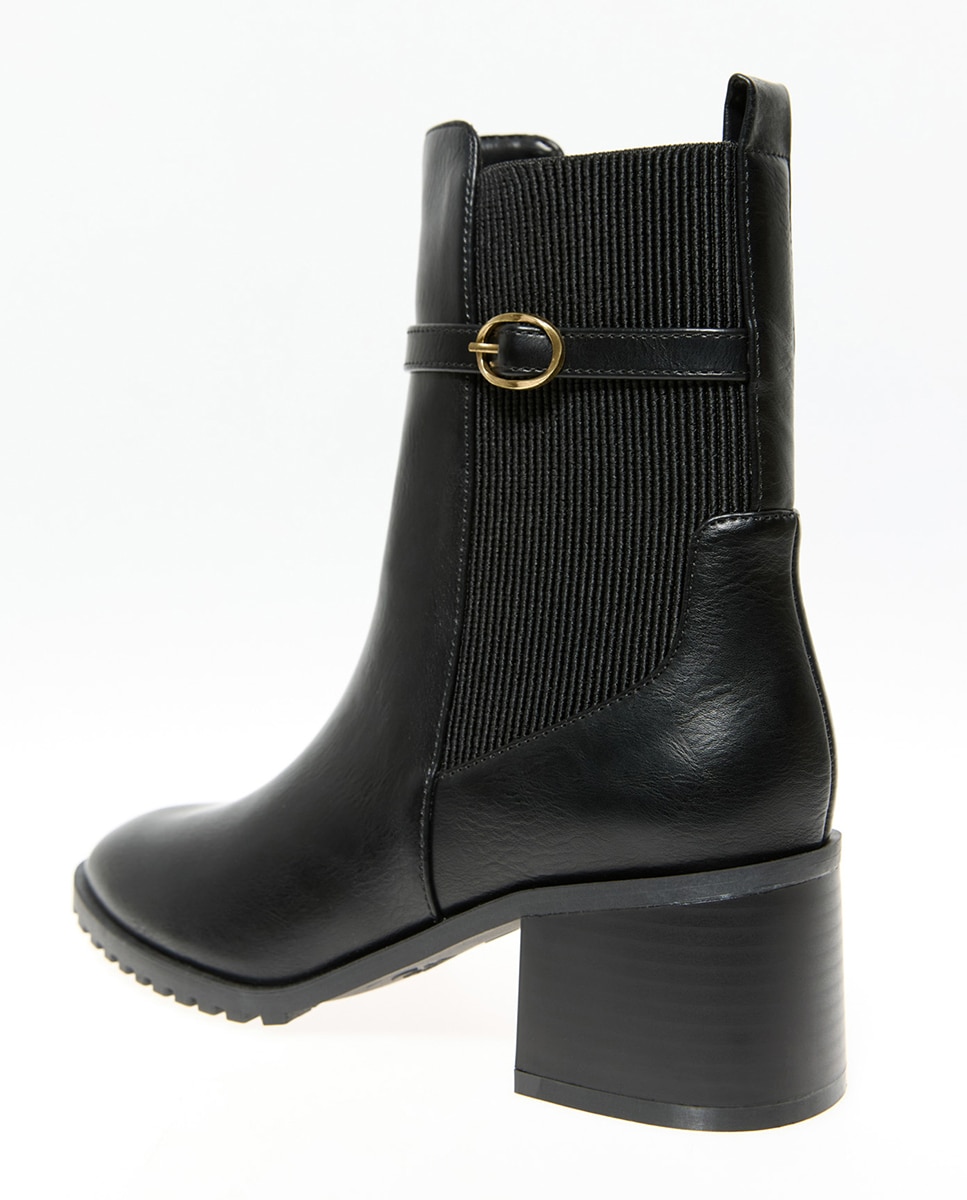 Botins Chelsea com Fivela Preto-4
