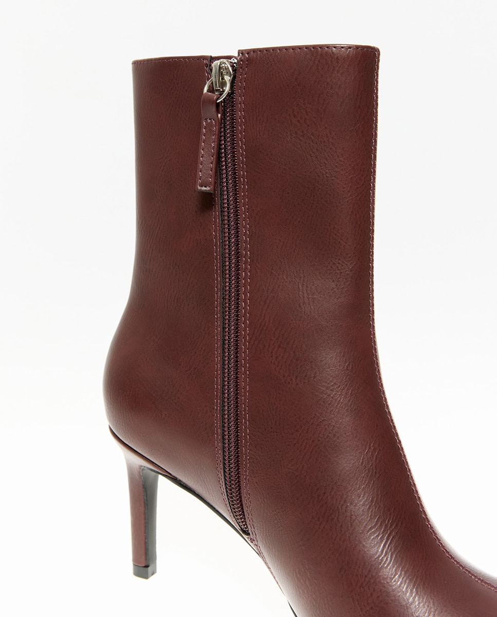 Botins com tacão Bordeaux-4