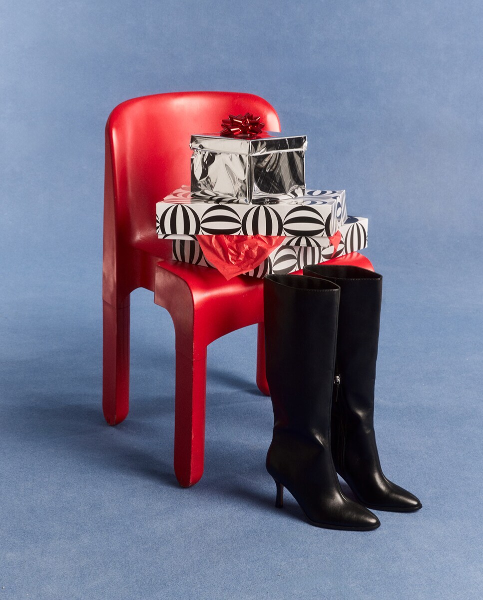 Botas de Salto Básicas Pretos-2