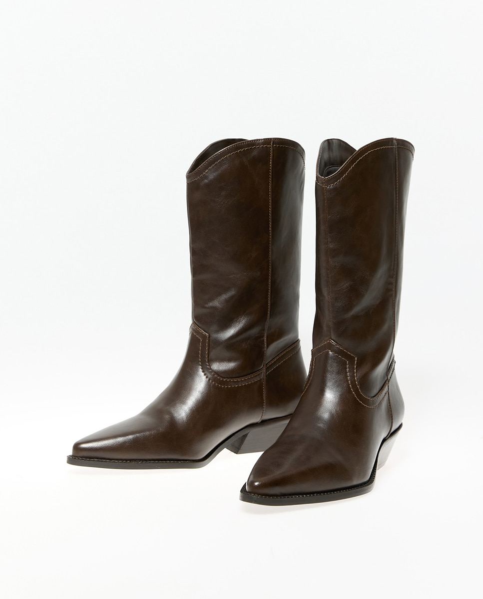Botas Cowboy Básicas Chocolate-3