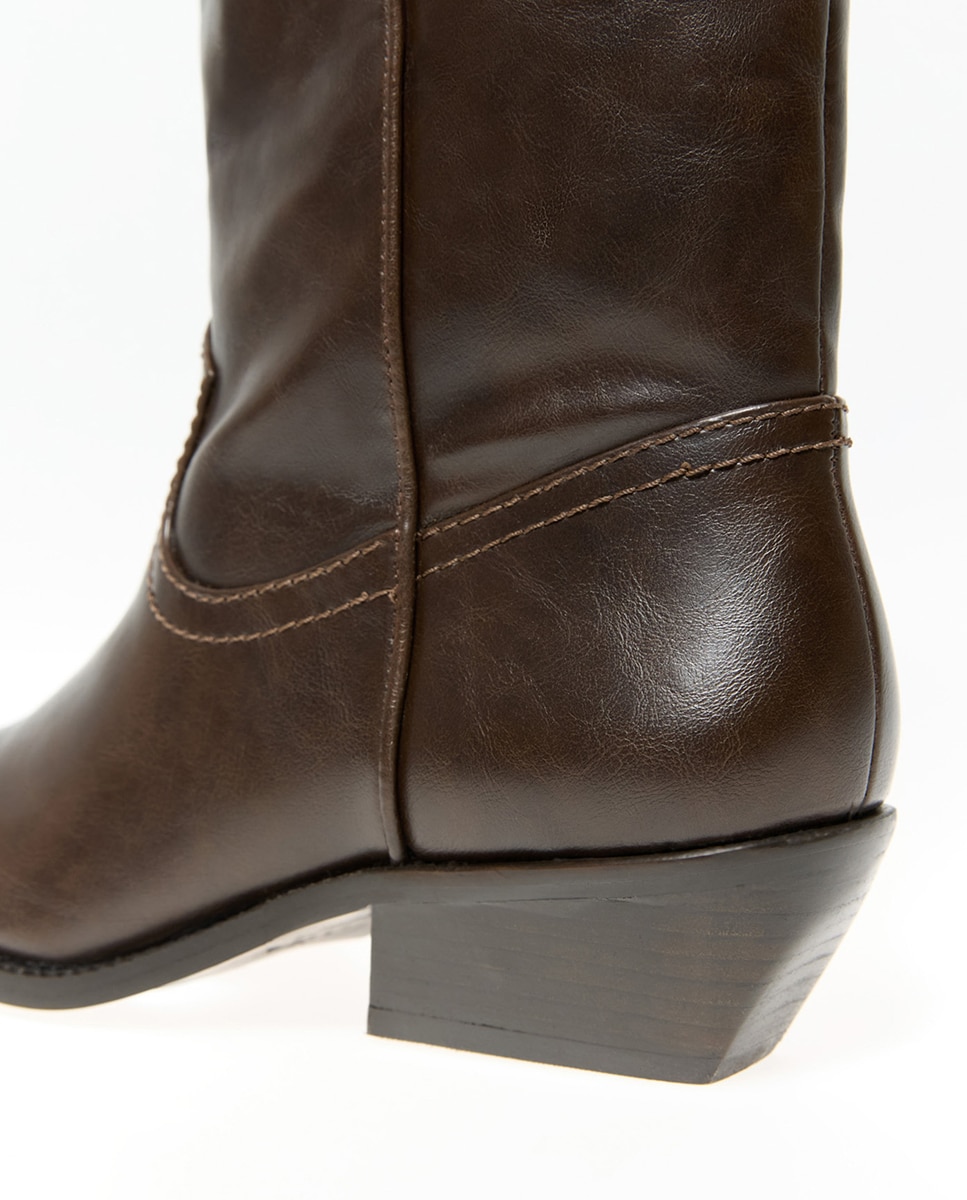 Botas Cowboy Básicas Chocolate-4