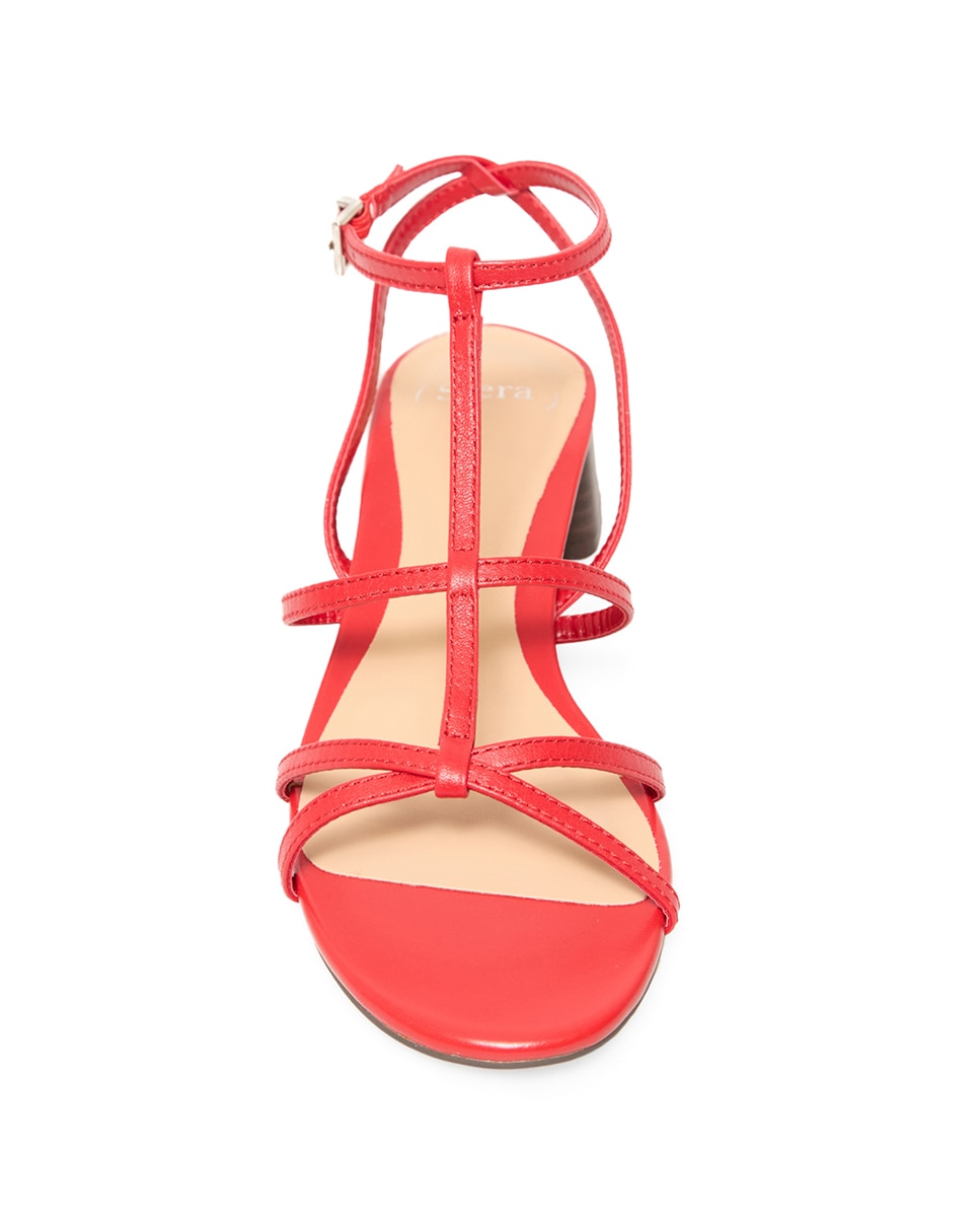 Sandálias de tacão com tiras Vermelho-2