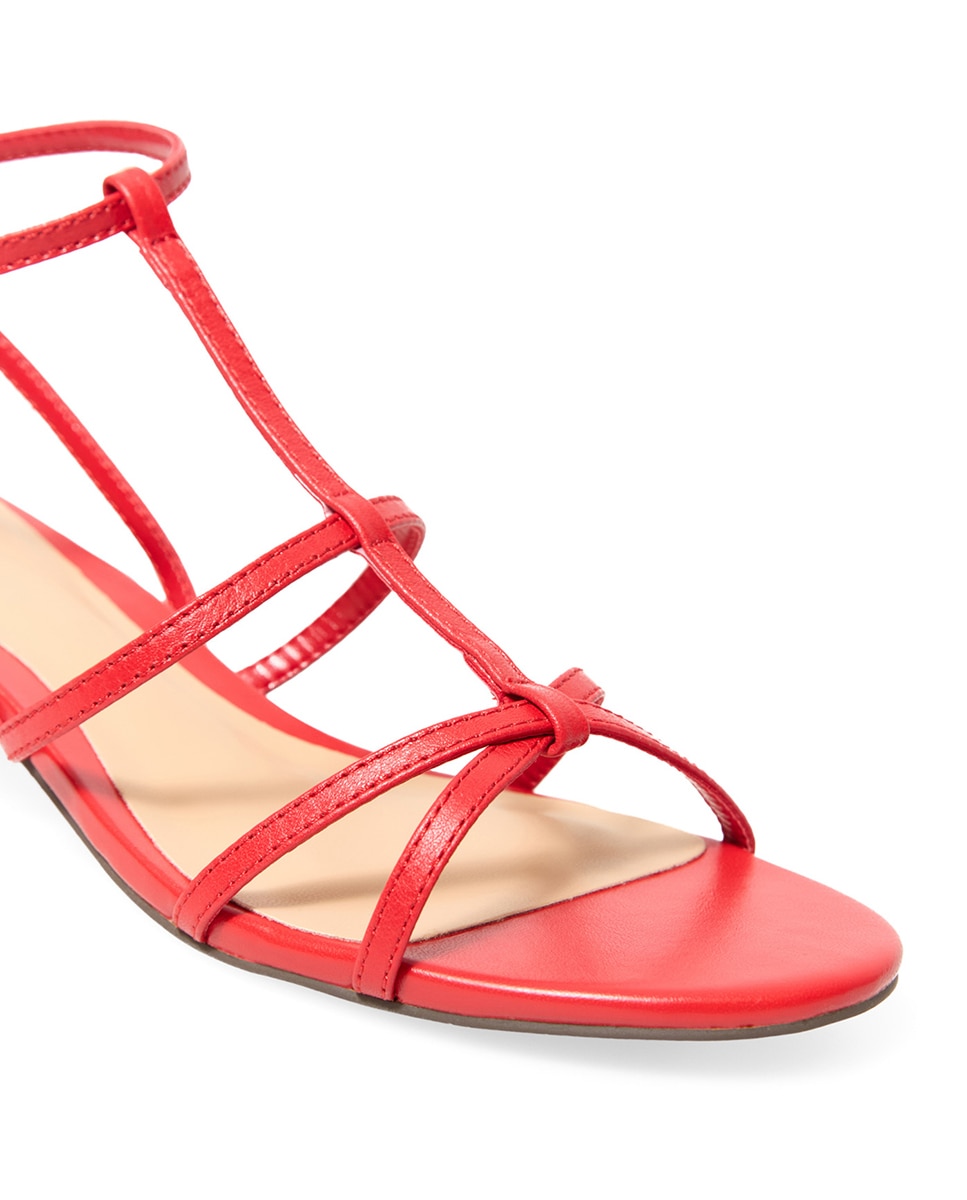 Sandálias de tacão com tiras Vermelho-3