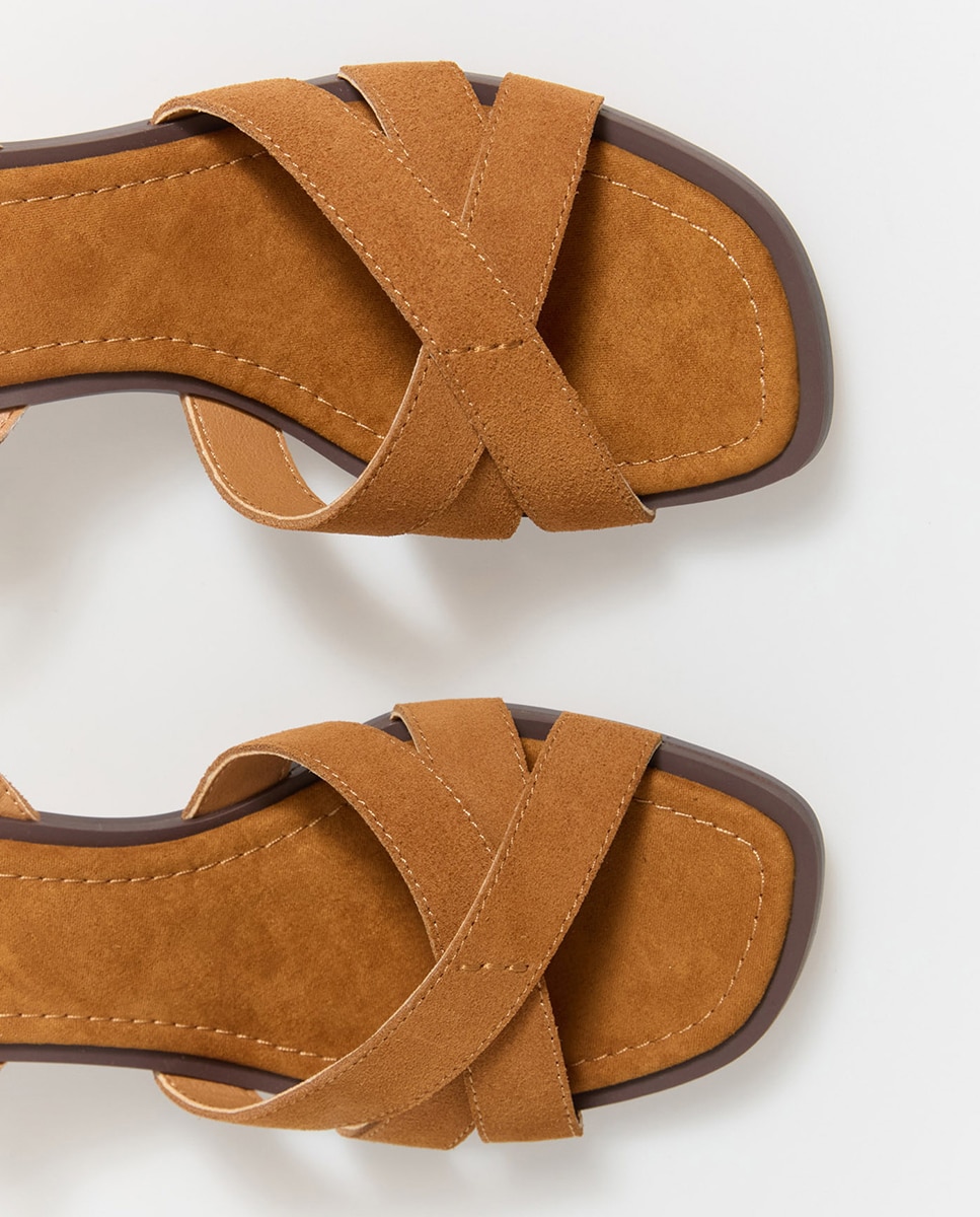 Sandálias de Tacão Médio Camel-3