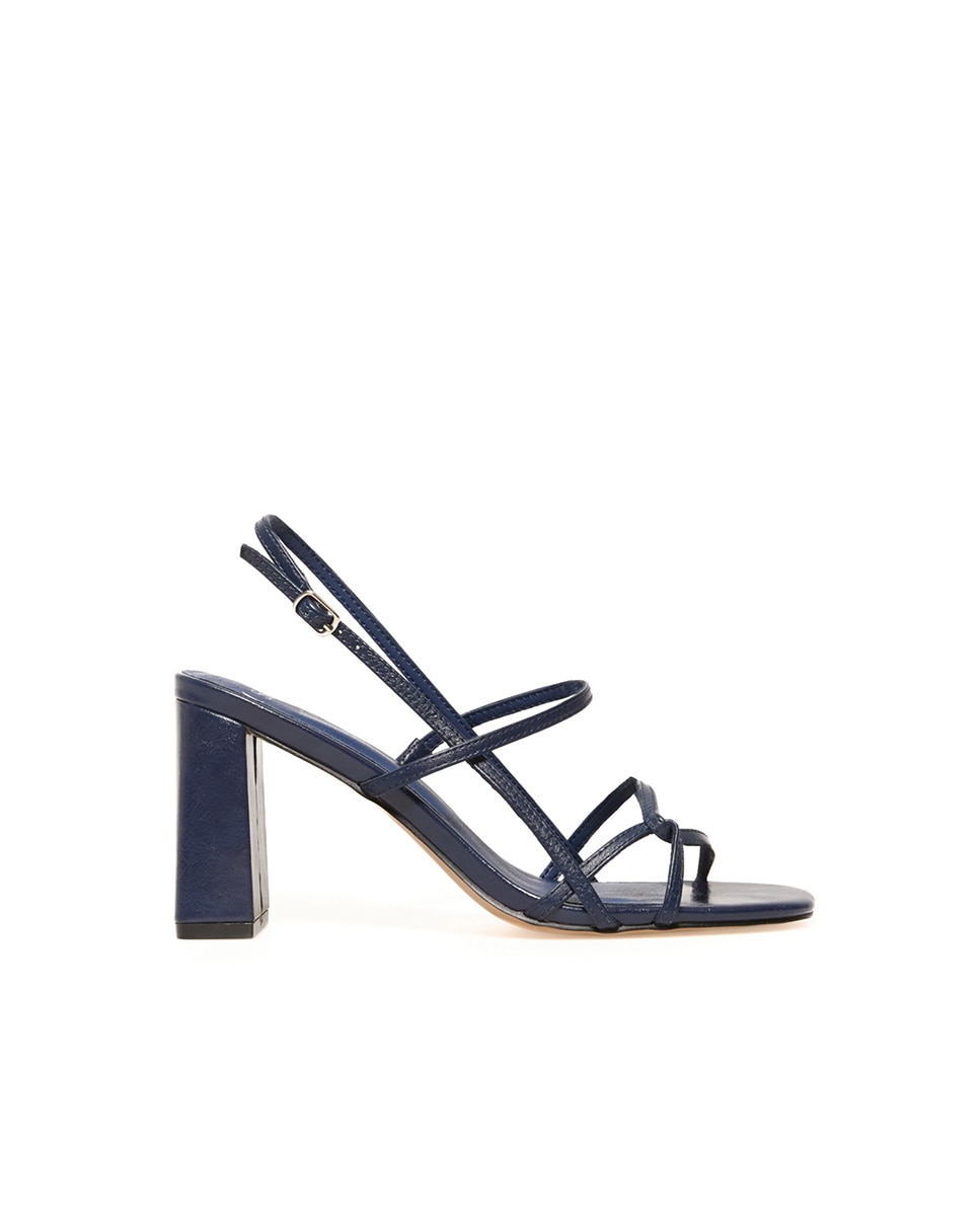 Sandálias de Salto com Tiras Azul-2