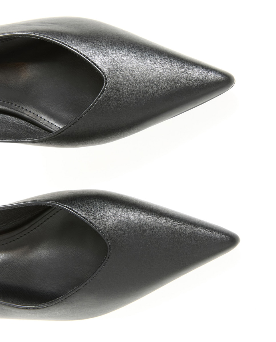 Sapatos de Salto Tipo Mules com Salto Baixo Preto-3