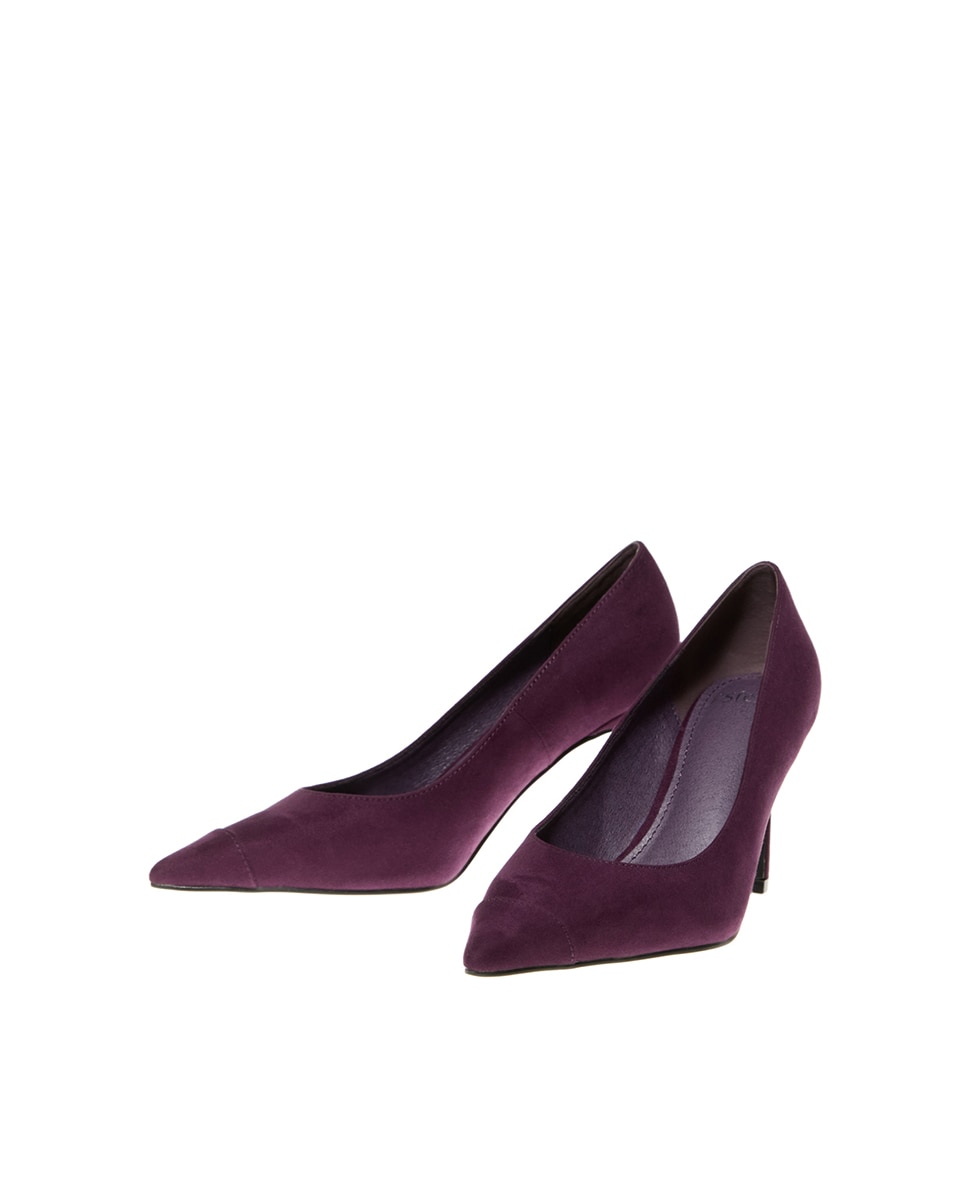 Sapatos de Salto Básicos com Biqueira Roxo-2
