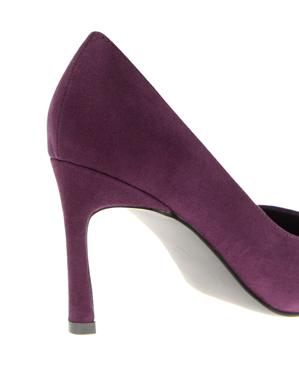 Sapatos de Salto Básicos com Biqueira Roxo-4