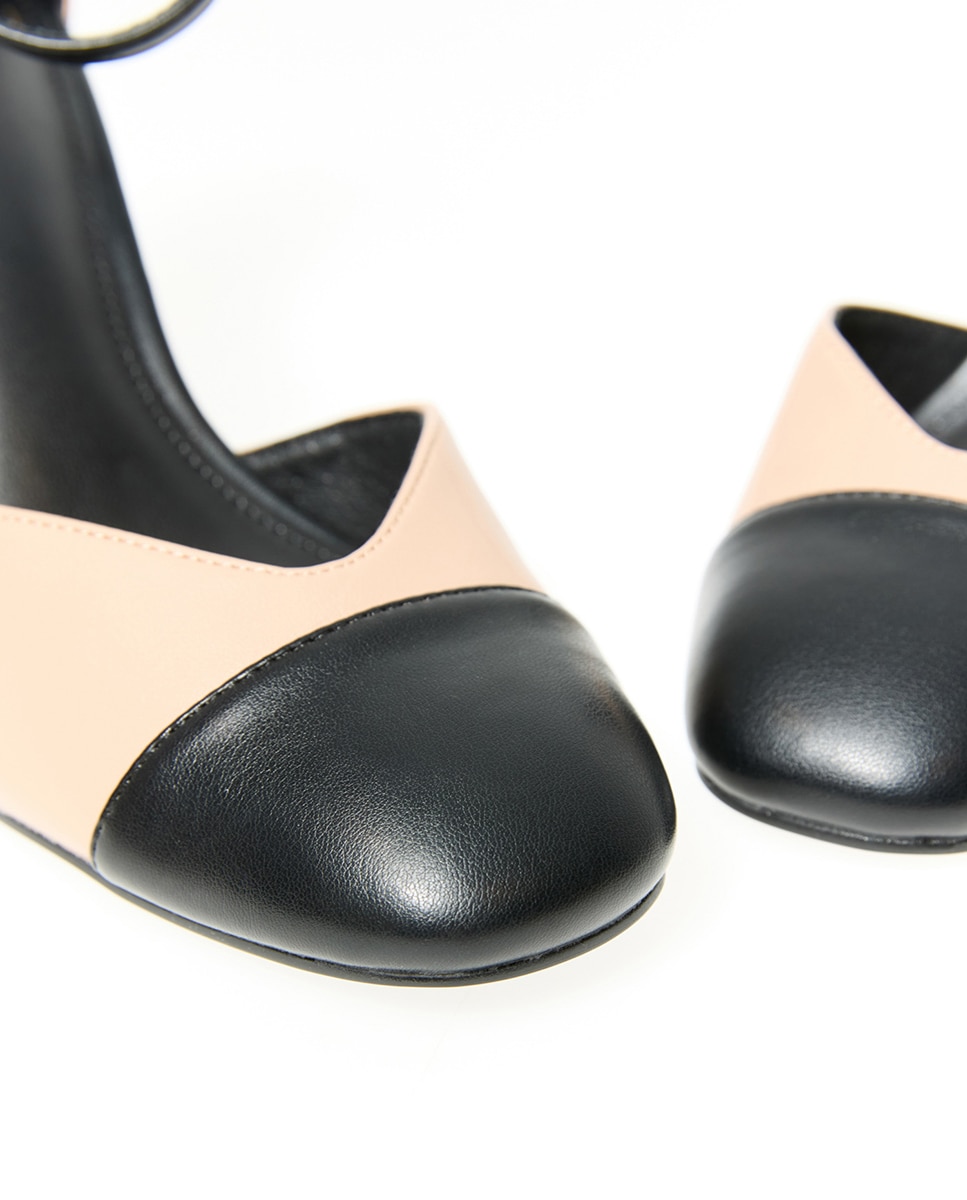 Sapatos de Salto com Pulseira Bicolor 250 Nude-3