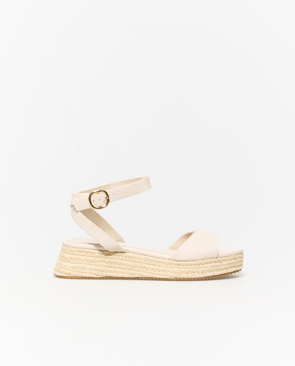 Sapatos de Cunha Baixa Básicos Cru-2