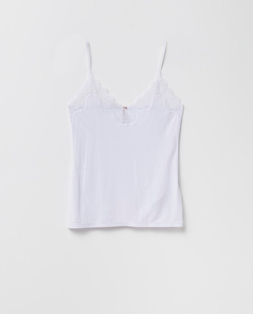 T-shirt Lisa com Renda Branco-9