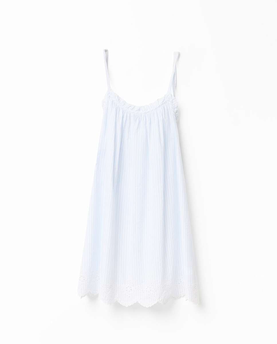 Camisa de dormir com alças Azul-claro-5