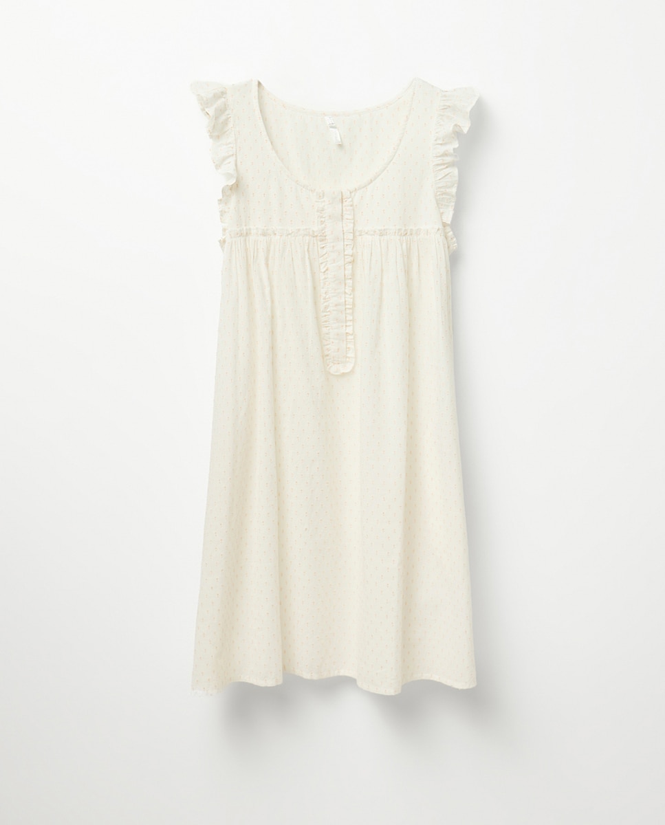 Camisa de dormir com plumeti 220 Rosa Pálido-5