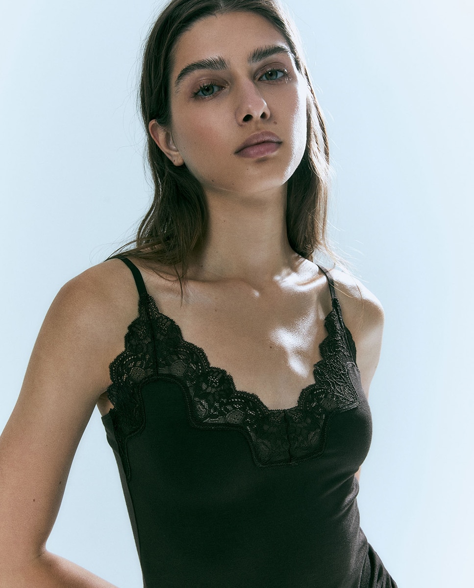 Imagem 0 de T-shirt de Viscose com Alças
