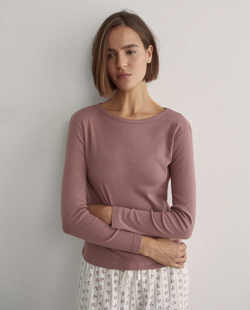 Imagen 0 de Camiseta pointelle 230 Rosa oscuro