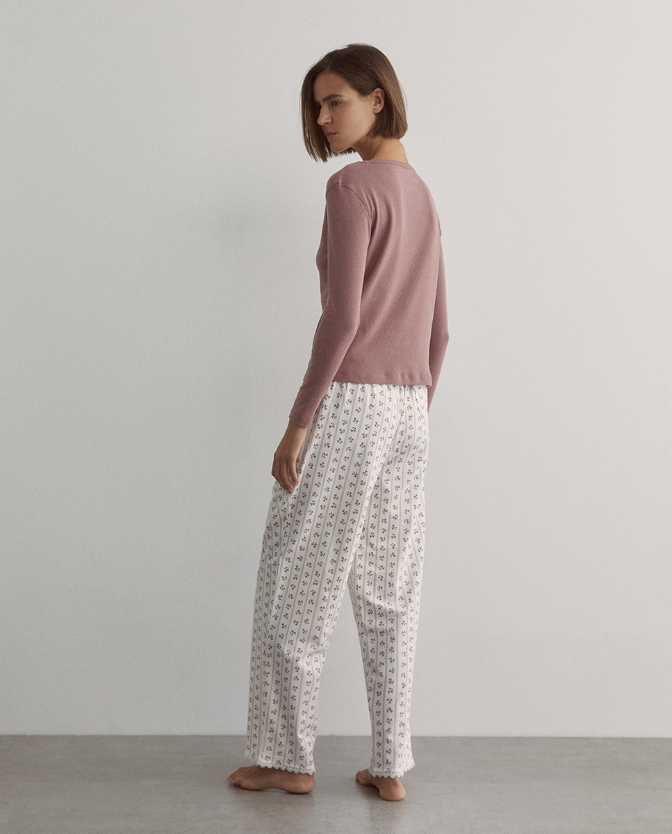 Camiseta pointelle - Sfera - 230 Rosa oscuro 230 Rosa oscuro-4