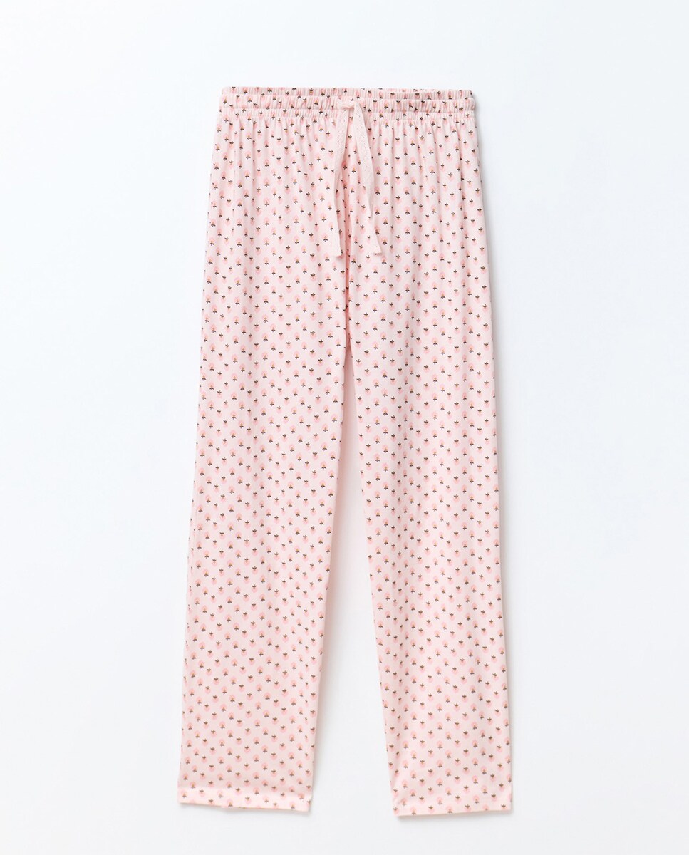 Pijama Estampado com Bolso Rosa-claro-6