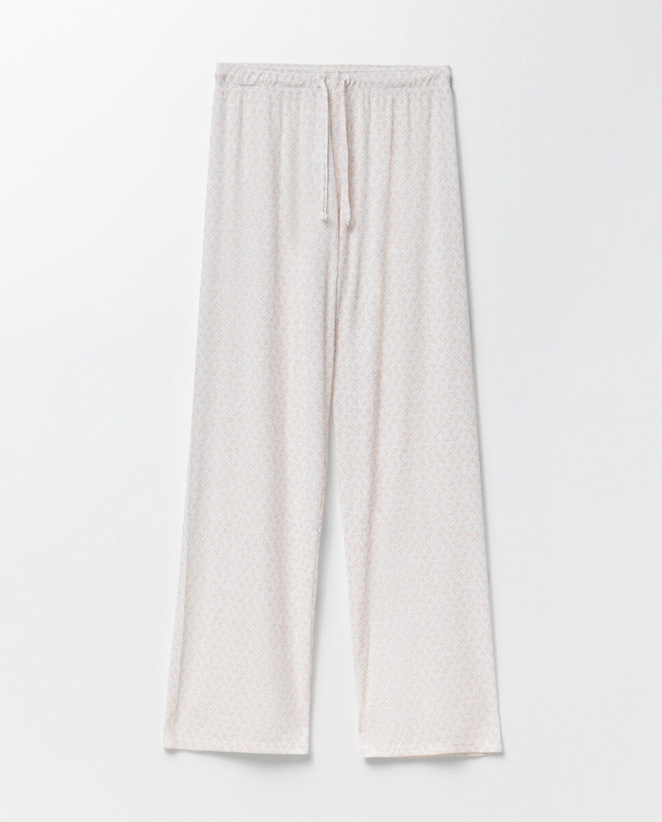 Pijama Pointelle com Estampado Floral Rosa-8