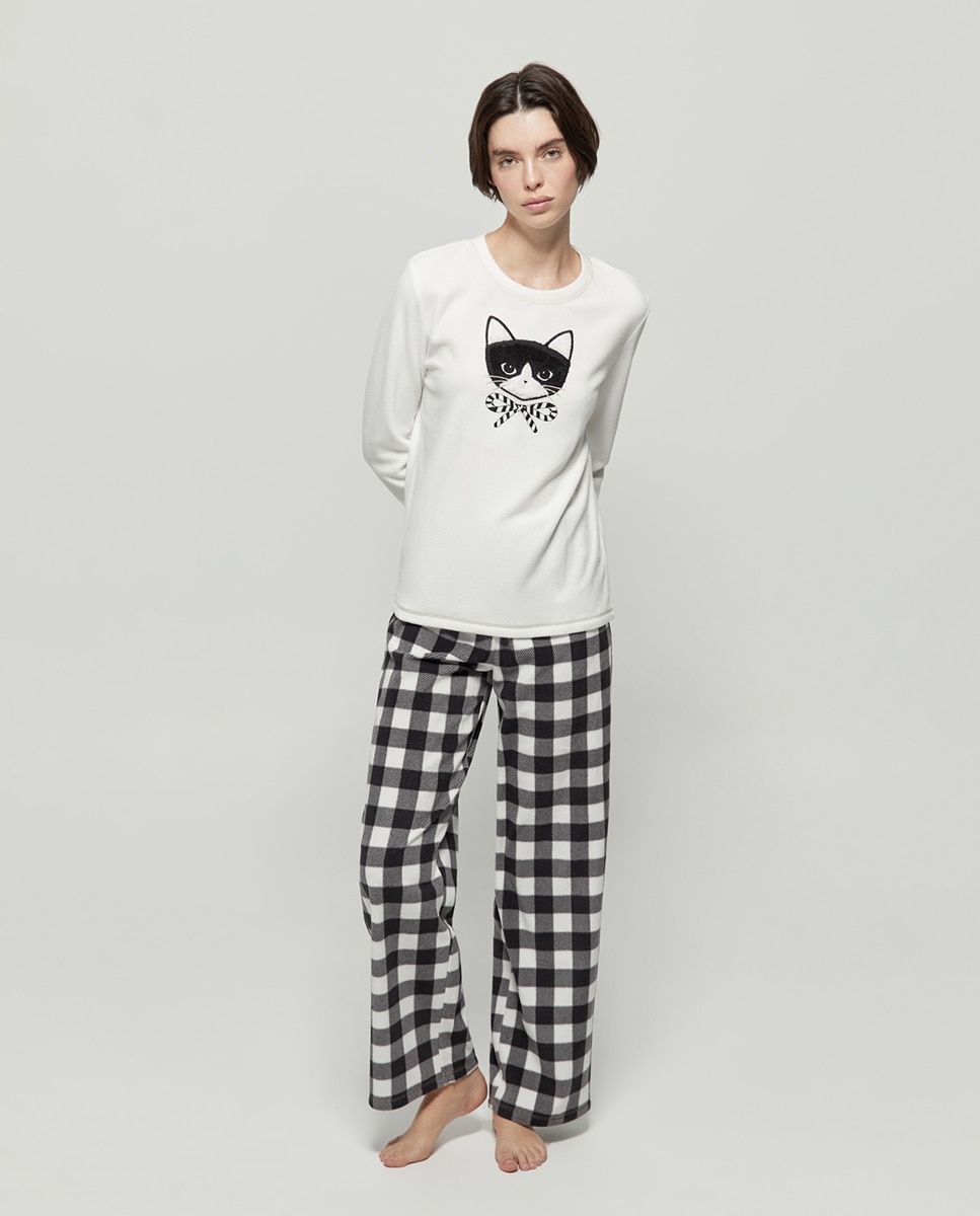 Imagem 0 de Pijama de Forro Polar com Vichy