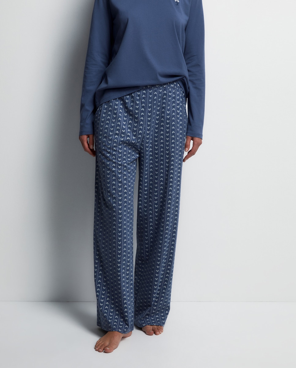 Pijama comprido Azul-escuro-5