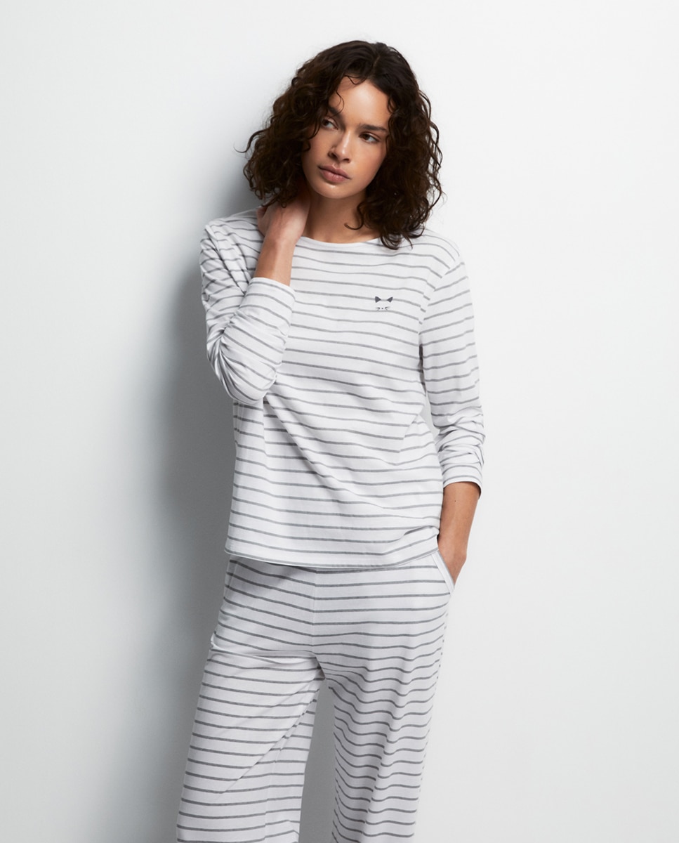 Pijama comprido Cinzento-claro-2