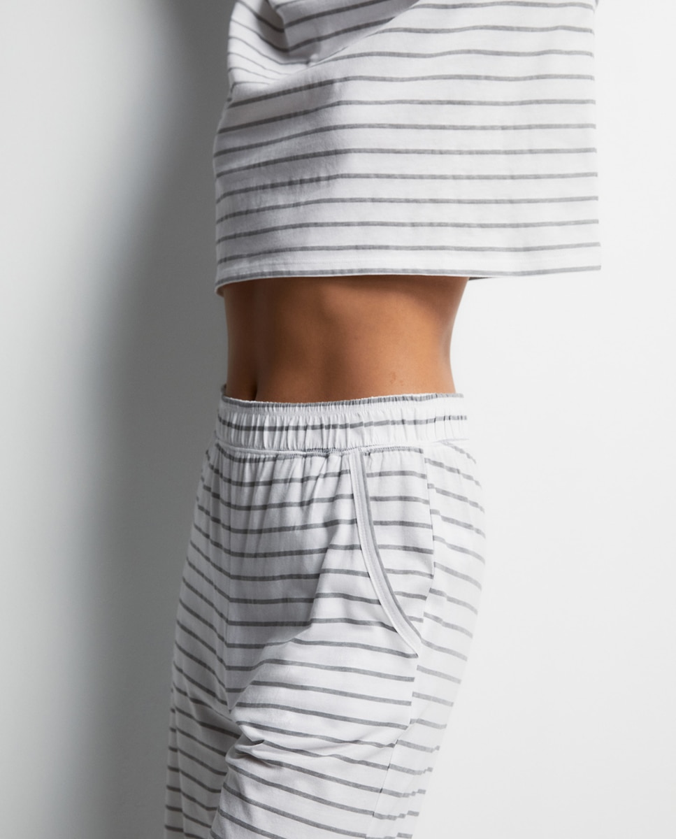 Pijama comprido Cinzento-claro-5