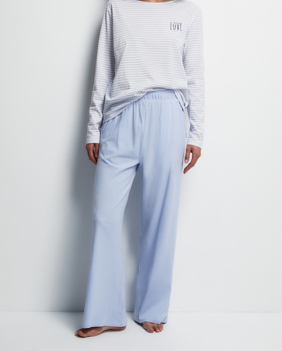 Pijama comprido Azul-claro-3