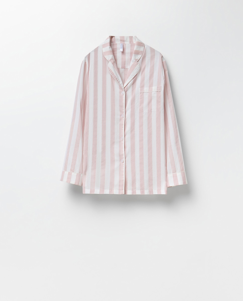 Pijama às riscas Rosa-claro-6
