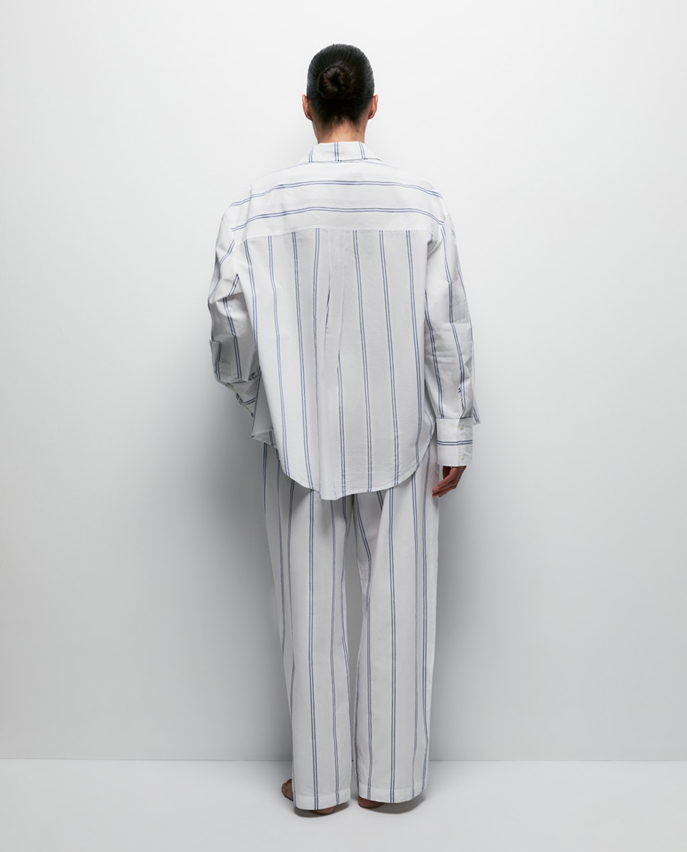 Pijama às riscas Azul-4