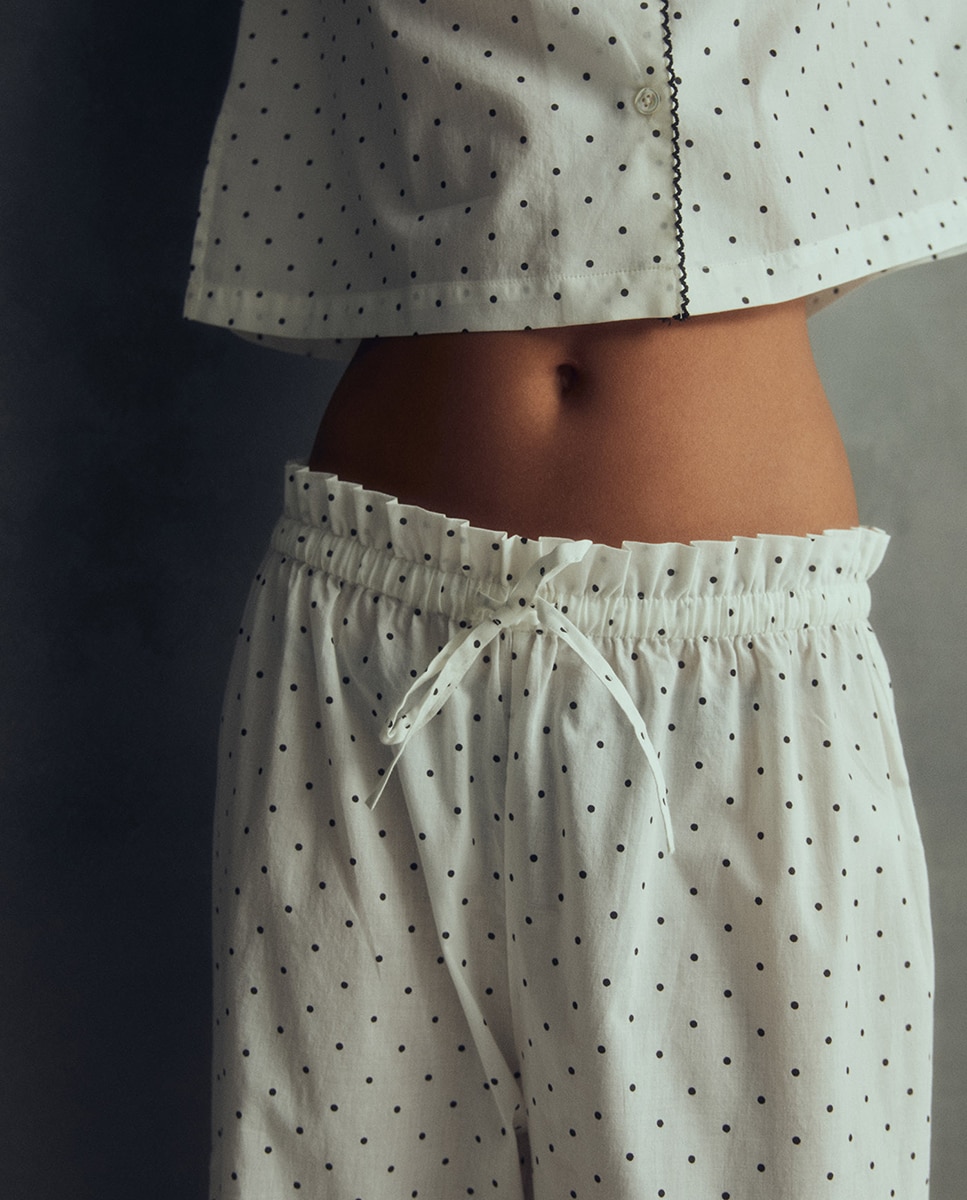 Pijama às bolinhas 130 Marfim-3