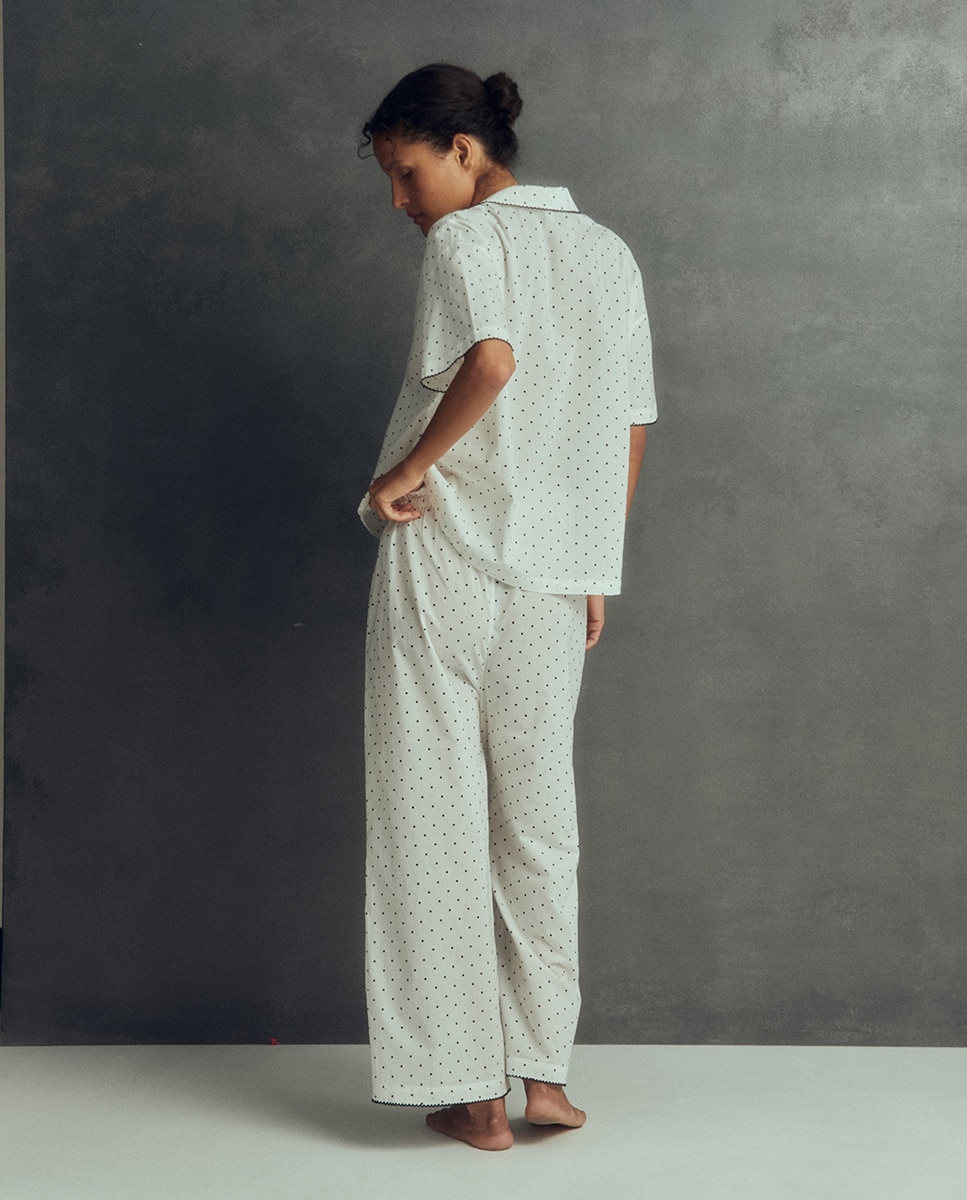 Pijama às bolinhas 130 Marfim-4