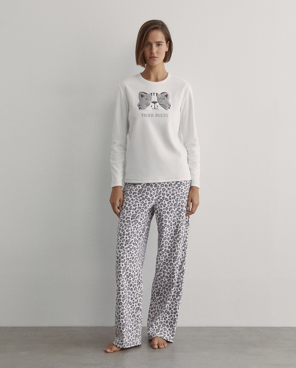 Imagem 0 de Pijama com Forro Polar Tigre