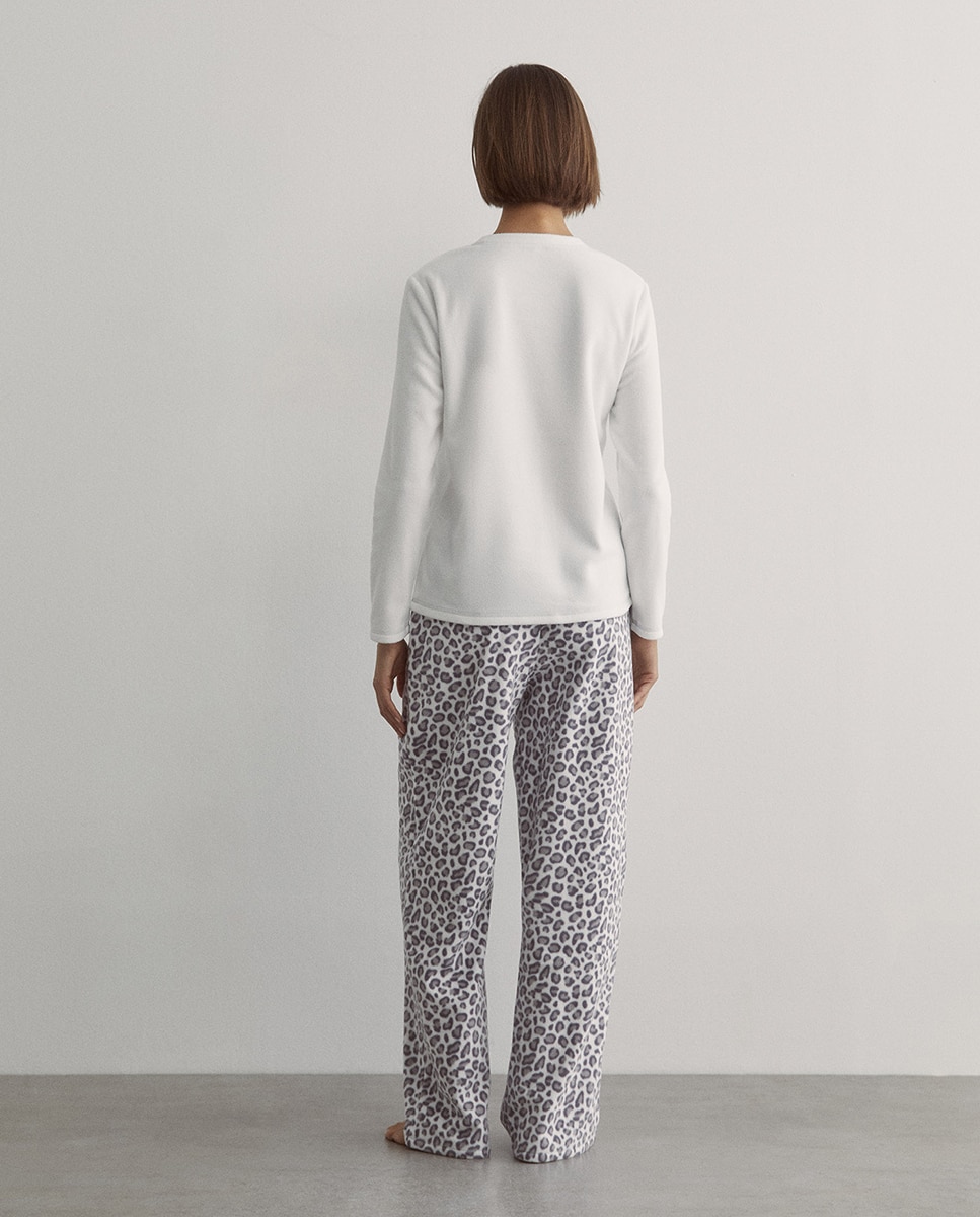 Pijama com Forro Polar Tigre Branco-marfim-4