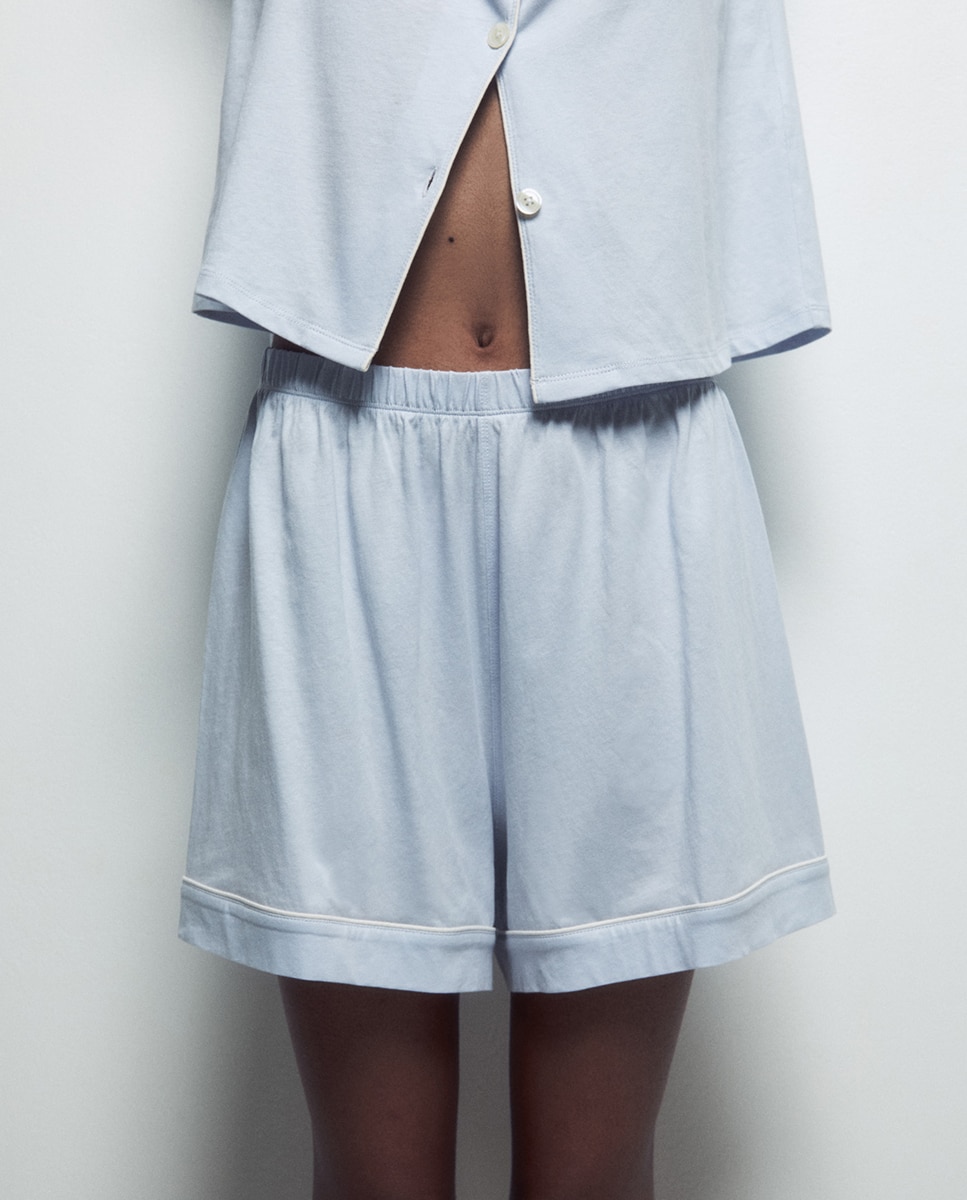 Pijama Curto Azul-claro-5