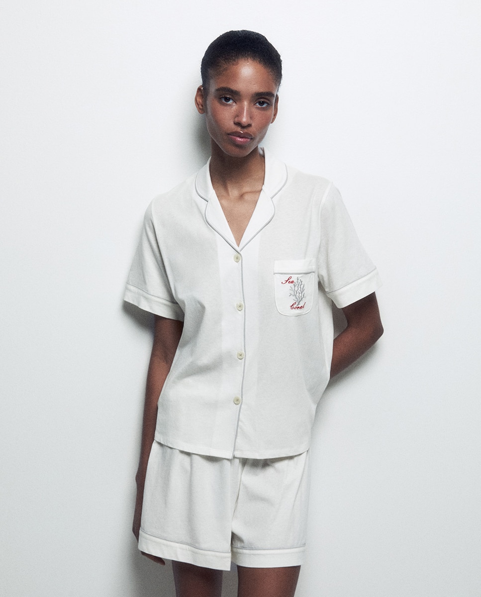 Pijama Curto Branco-marfim-2