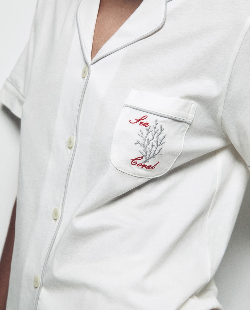 Pijama Curto Branco-marfim-3