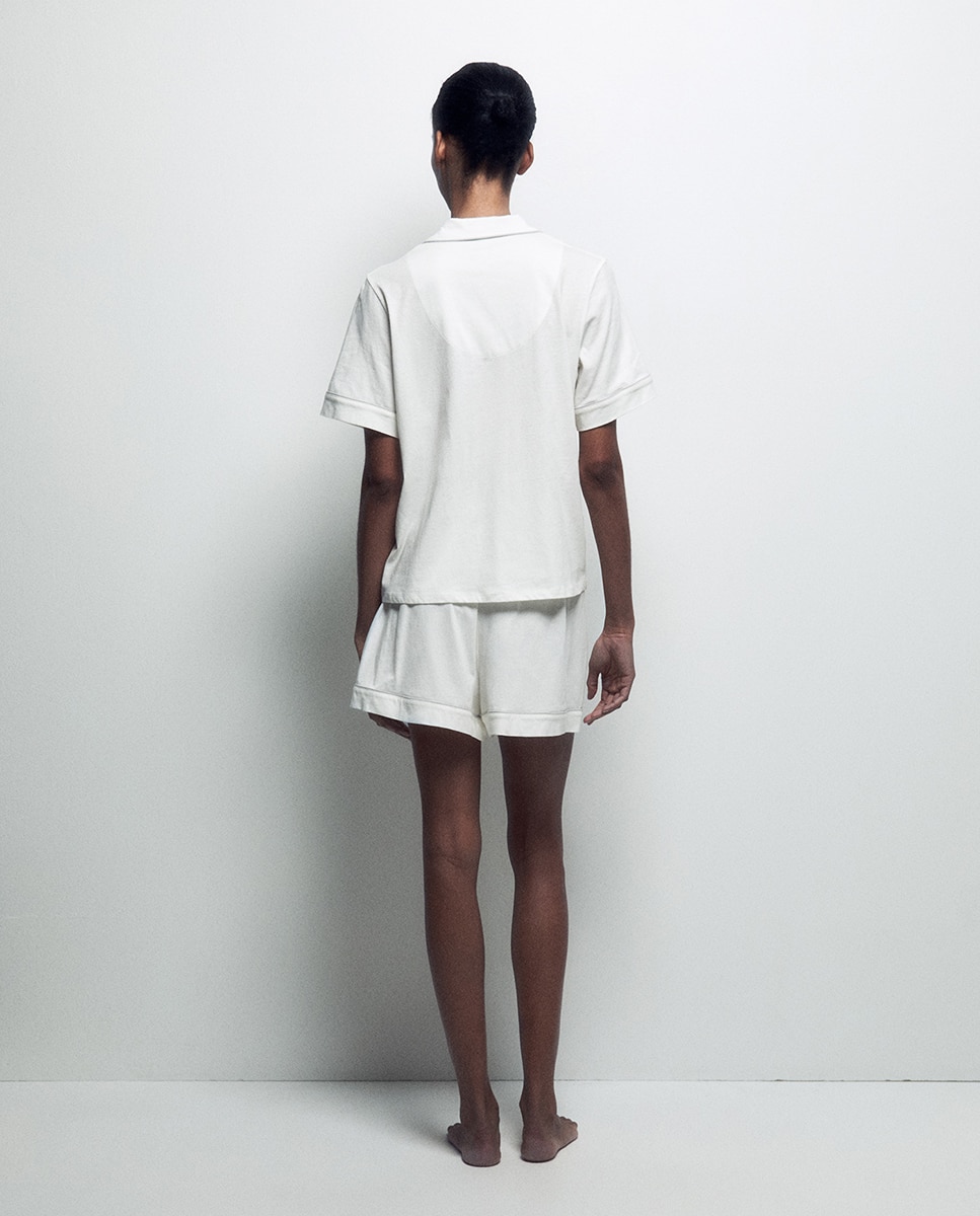 Pijama Curto Branco-marfim-5