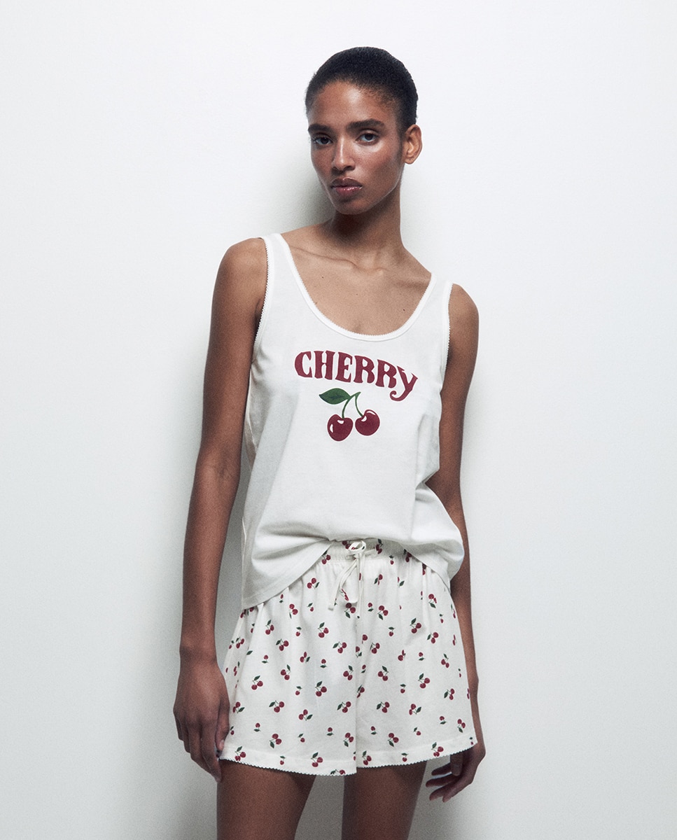 Pijama de alças Branco-marfim-2