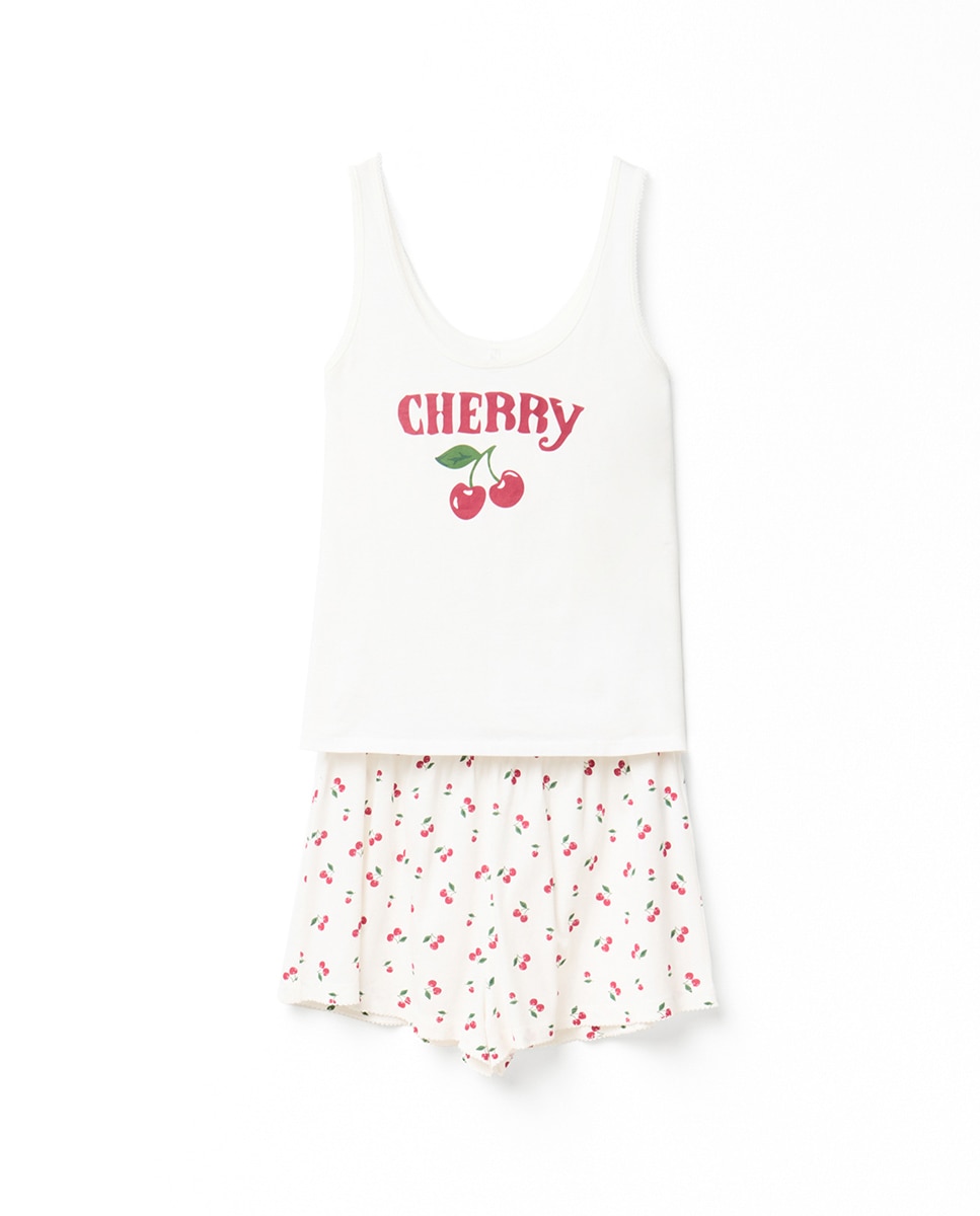 Pijama de alças Branco-marfim-5