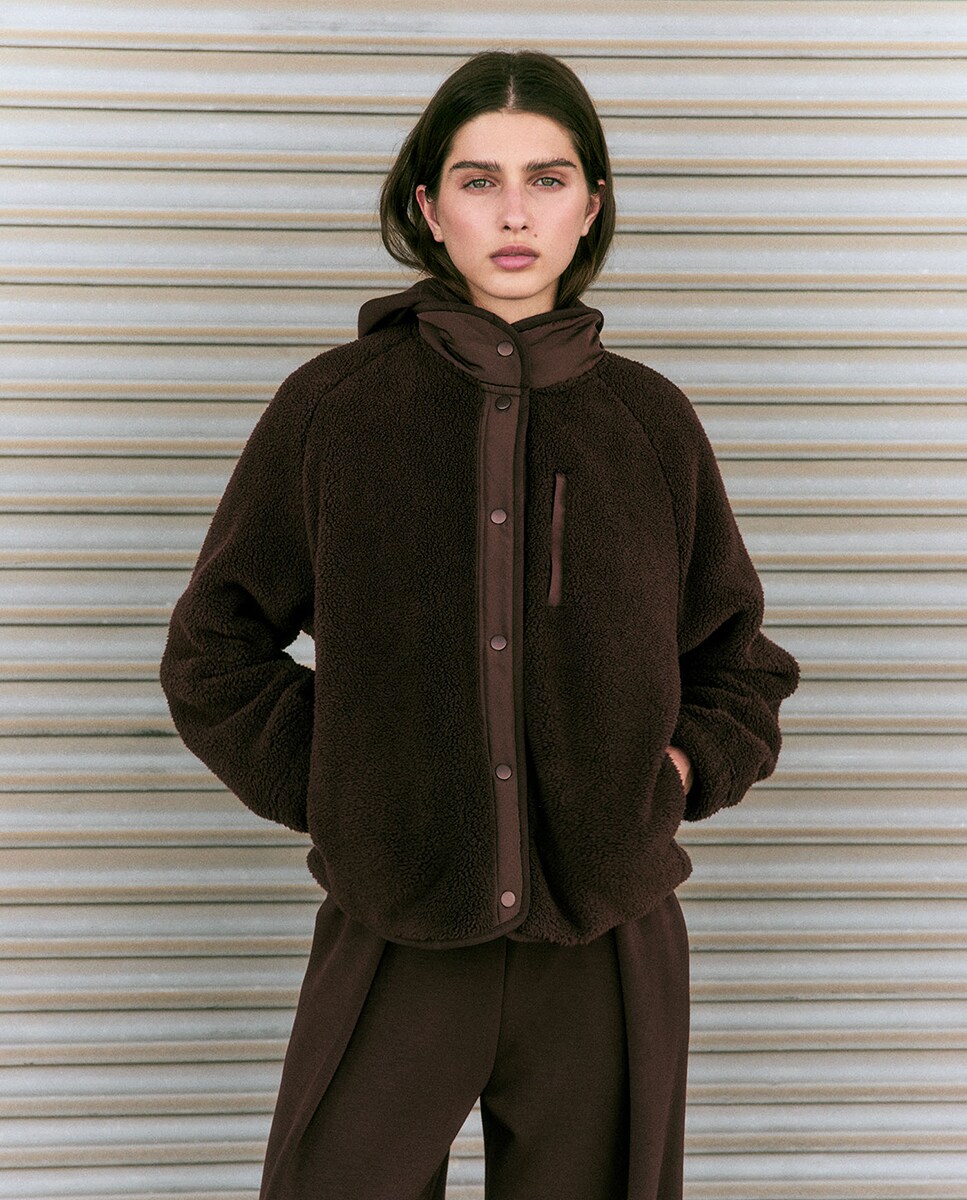 Imagen 0 de Chaqueta polar combinada Chocolate