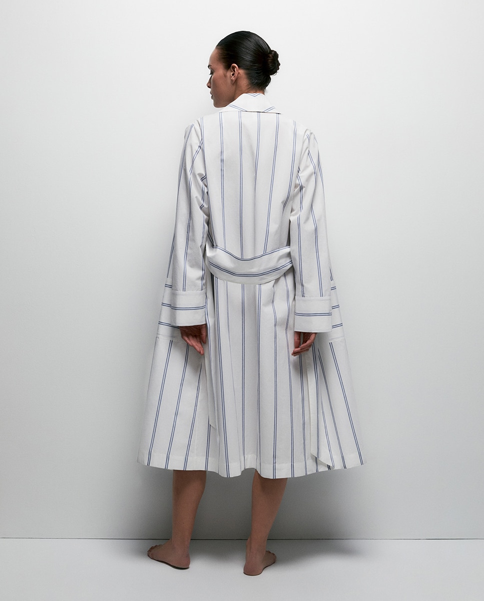 Robe com Risca Bicolor Azul-4